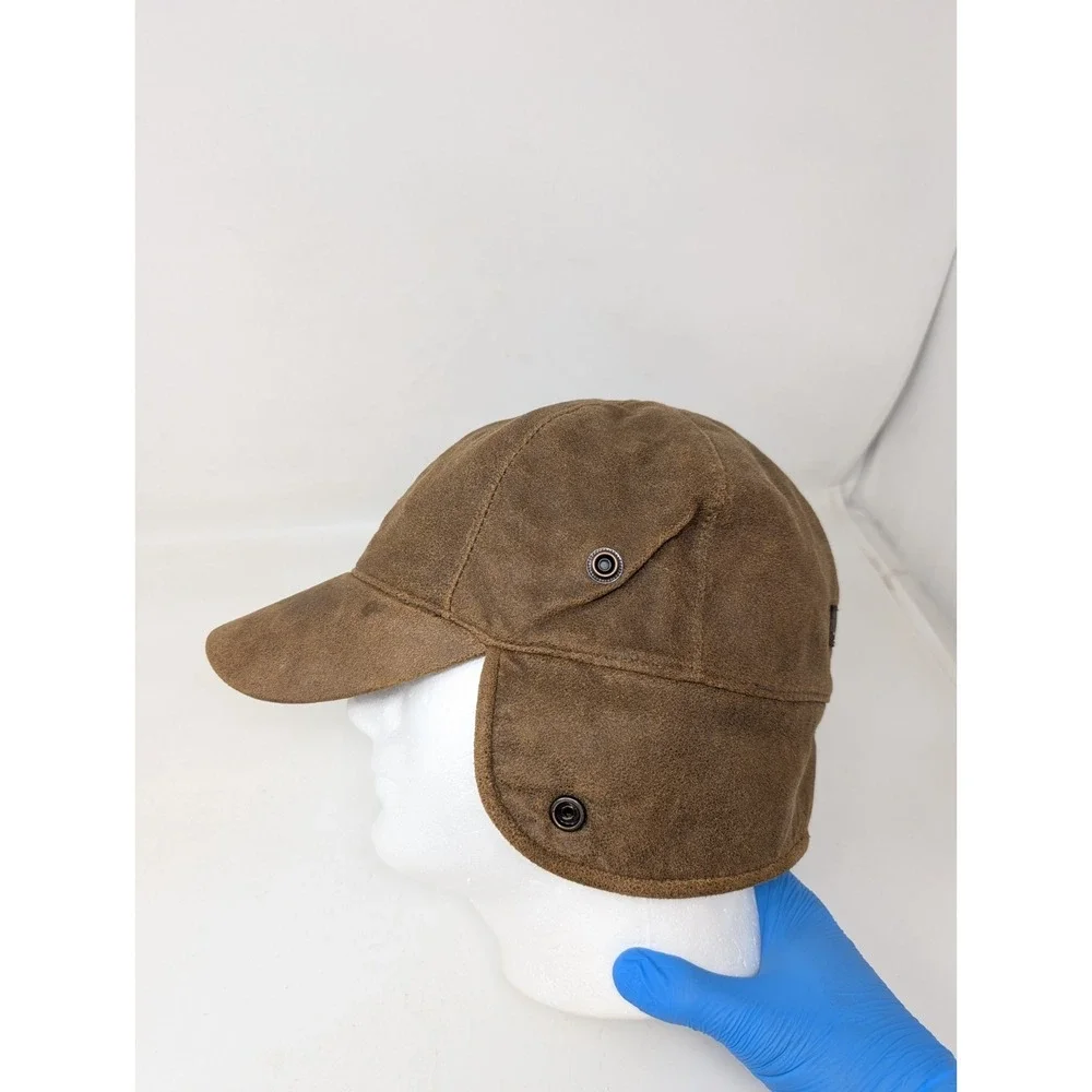 UGG Lockwood Shearling Cap Sheepskin Sherpa Leather Hat Size Small to Medium VTG
